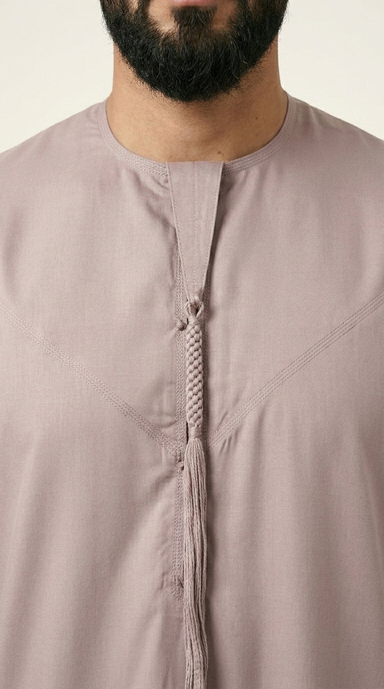 Ash Rose Emirati Thobe with Tassel Aromique