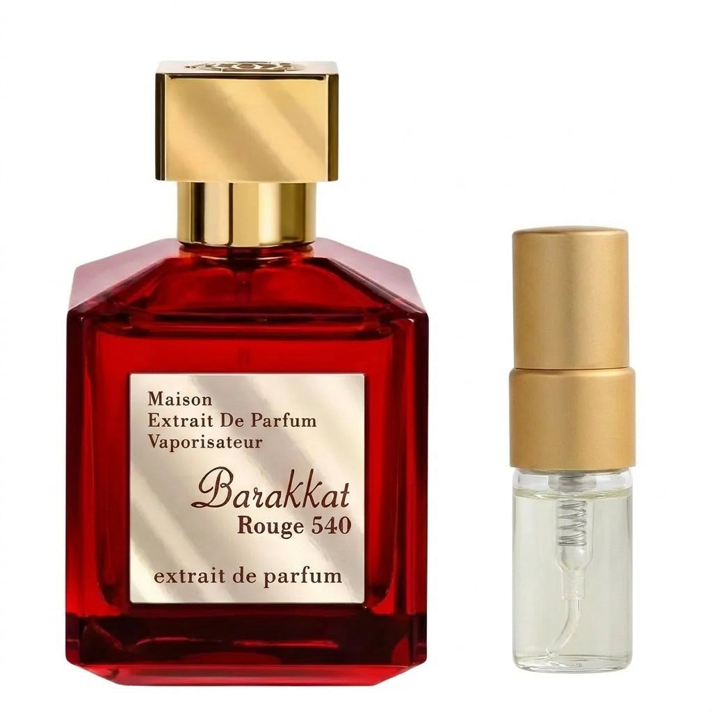 Barakkat Rouge 540 Perfume Sample 2ml Fragrance World Aromique