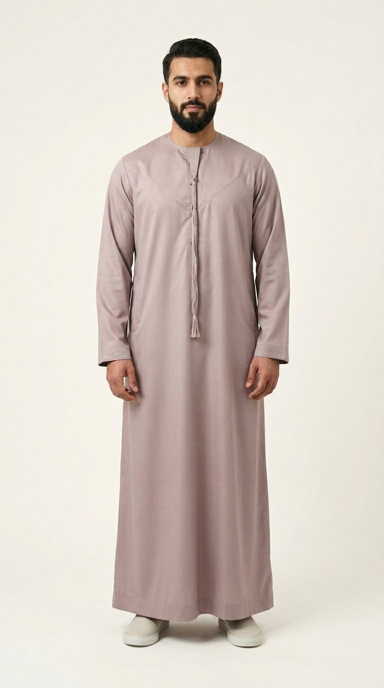 Ash Rose Emirati Thobe with Tassel  Aromique