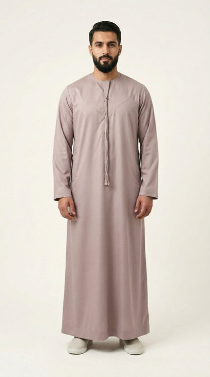 Ash Rose Emirati Thobe with Tassel  Aromique