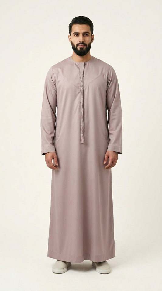 Ash Rose Emirati Thobe with Tassel  Aromique
