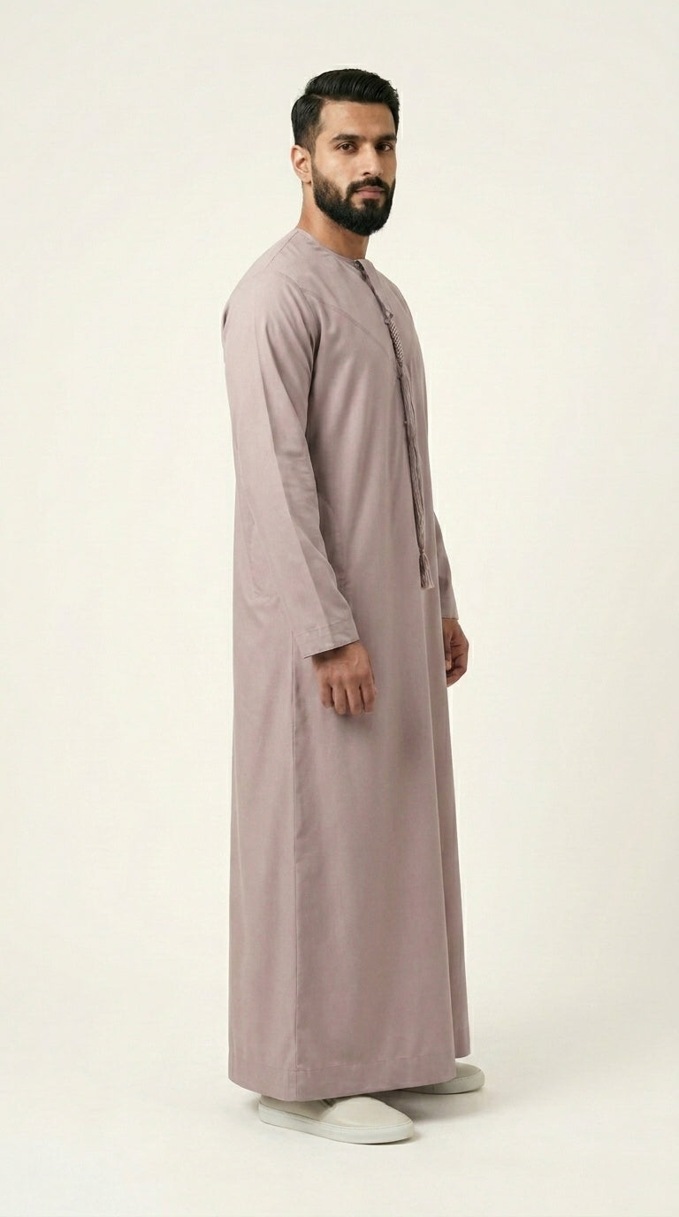 Ash Rose Emirati Thobe with Tassel  Aromique
