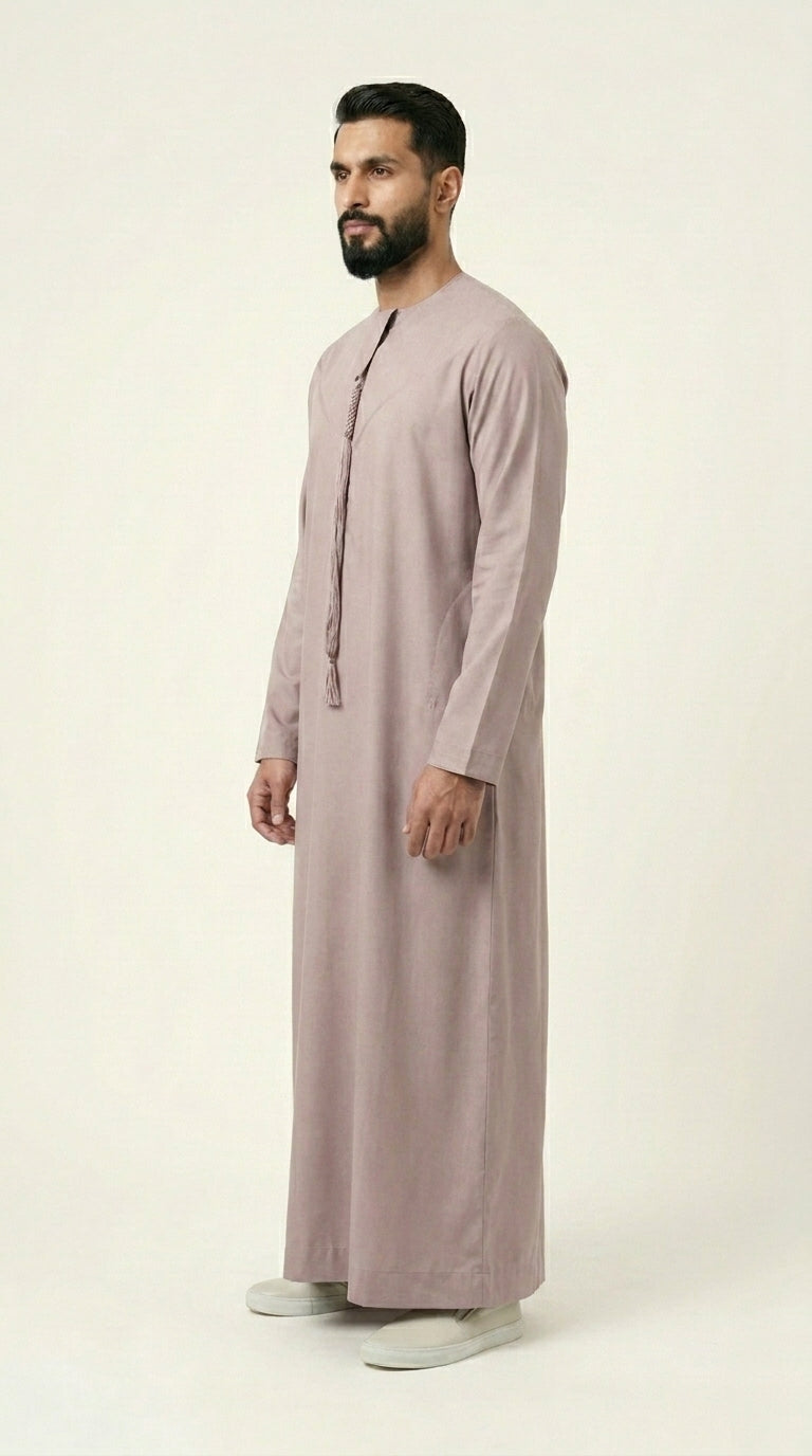 Ash Rose Emirati Thobe with Tassel  Aromique