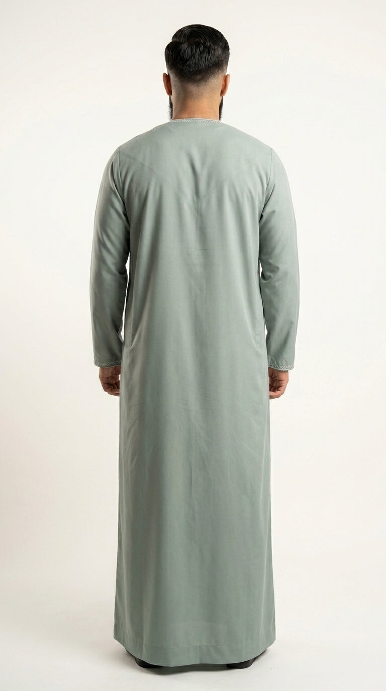 Olive Emirati Thobe with Tassel  Aromique