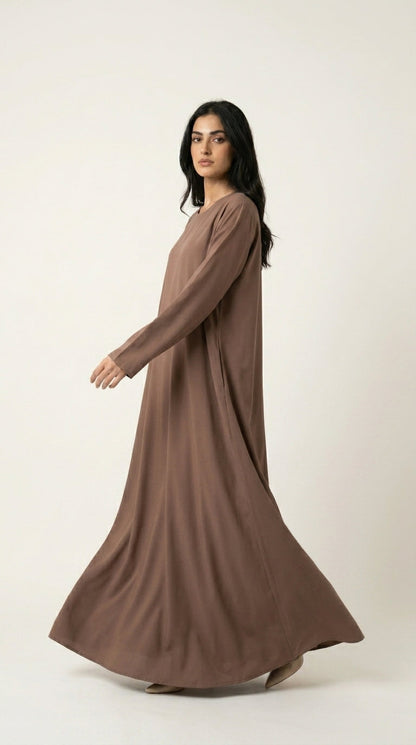 Beige Premium Nida Abaya  Aromique