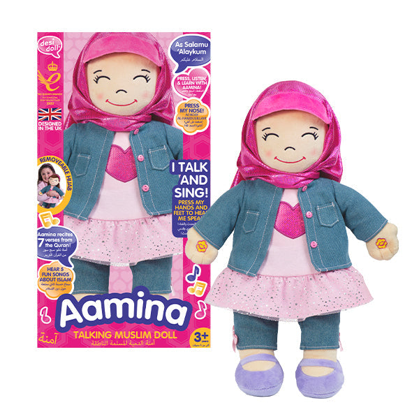 Desi Doll Aamina Speaking Doll – English & Arabic Islamic Talking Doll for Kids  Aromique