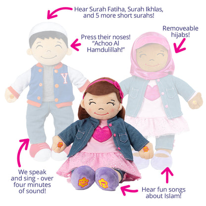Desi Doll Aamina Speaking Doll – English & Arabic Islamic Talking Doll for Kids  Aromique