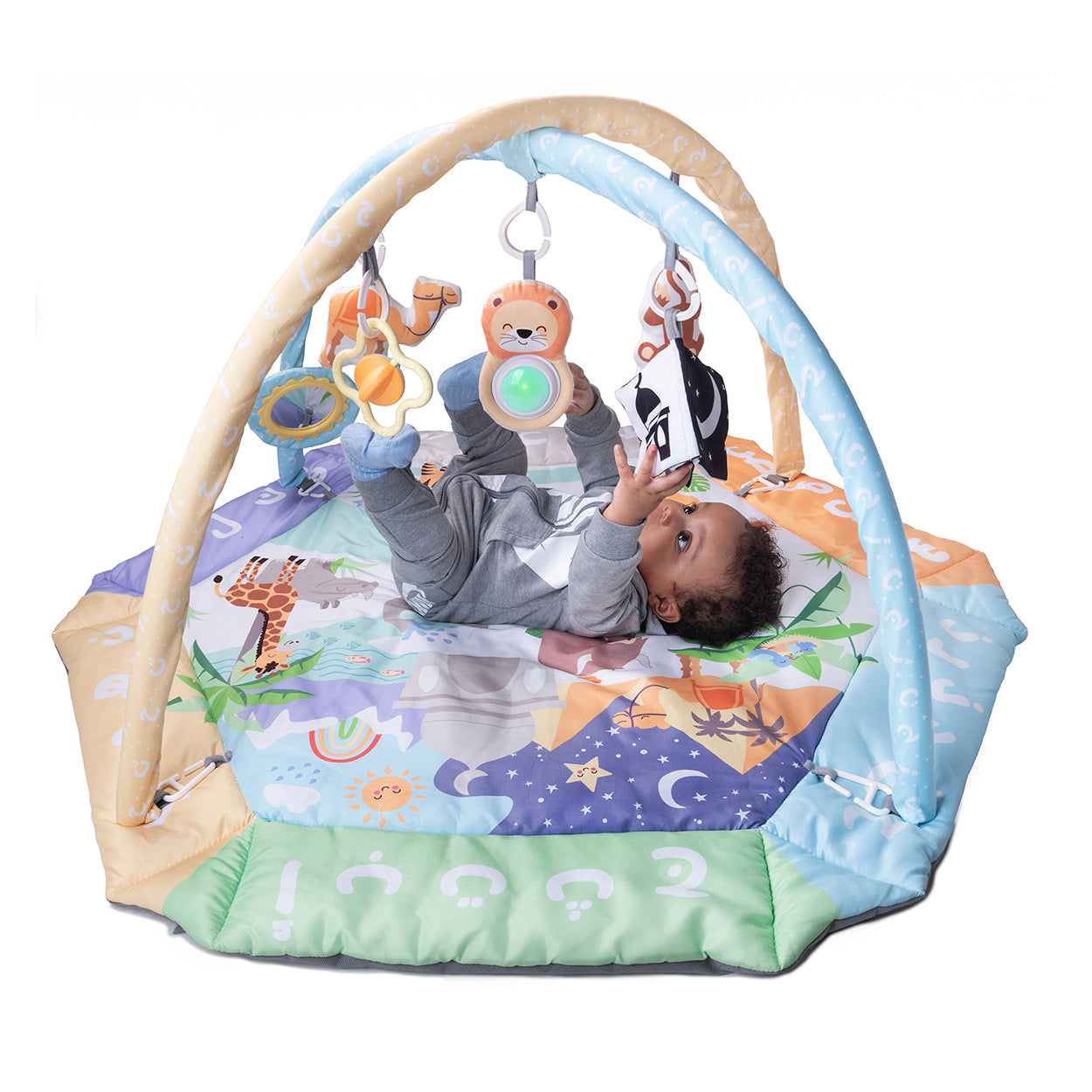Desi Doll Arabic Alphabet 5-in-1 Activity Gym & Playmat for Babies  Aromique