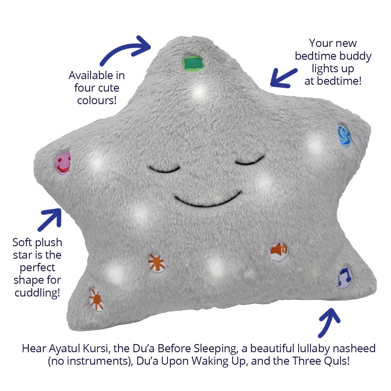 Desi Doll My Dua Pillow Grey – Islamic Kids Dua Pillow  Aromique