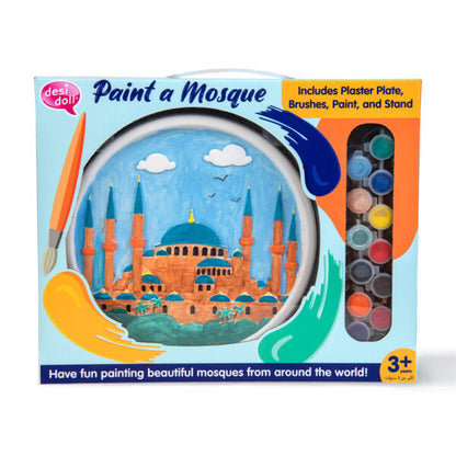 Desi Doll Paint a Mosque (Dome of the Rock) Plaster Painting Kit – Islamic DIY Craft Kit for Kids  Aromique
