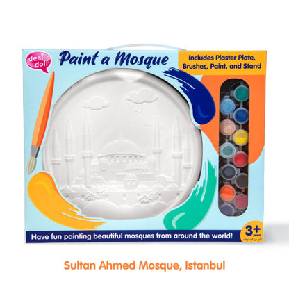 Desi Doll Paint a Mosque (Ka'bah Mecca) Plaster Painting Kit – Islamic DIY Craft Kit for Kids  Aromique