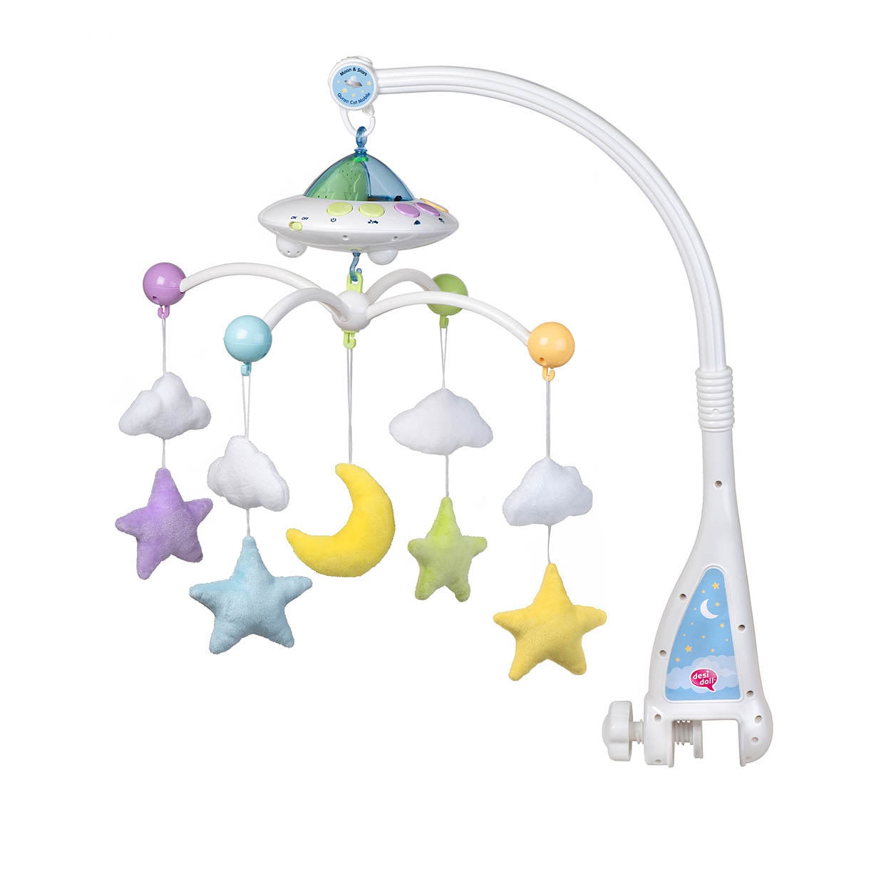 Desi Doll Quran Cot Mobile – Moon & Stars Baby Mobile with Light Projection  Aromique