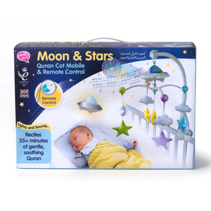 Desi Doll Quran Cot Mobile – Moon & Stars Baby Mobile with Light Projection  Aromique