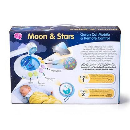 Desi Doll Quran Cot Mobile – Moon & Stars Baby Mobile with Light Projection  Aromique