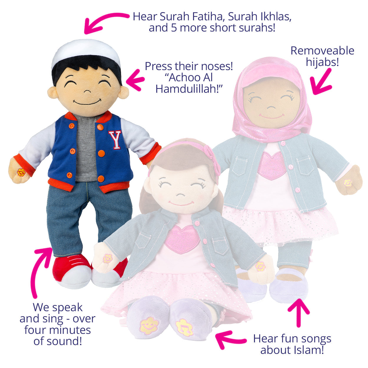 Desi Doll Yousuf Speaking Doll – English & Arabic Islamic Talking Doll for Kids  Aromique