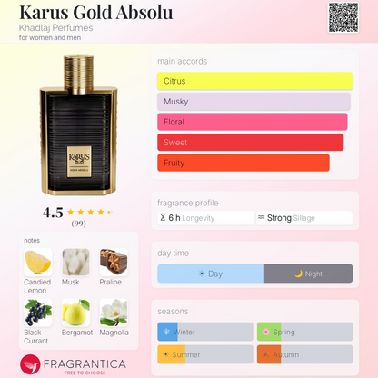 Karus Gold Absolu  Perfume 100ml EDP Khadlaj