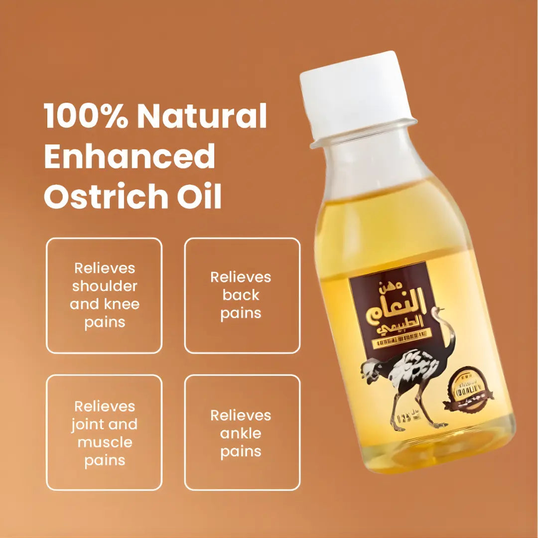 Ostrich oil Natural Massage oil  Rheumatism Joints Bone Knee Pain Relief Ostrich Fat oil 125ml Aromique Beauty Ltd