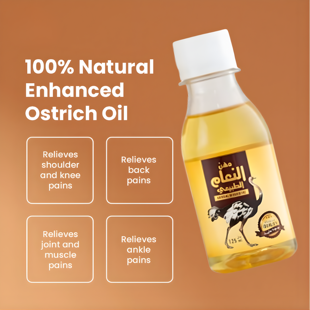 Ostrich oil Natural Massage oil  Rheumatism Joints Bone Knee Pain Relief Ostrich Fat oil 125ml Aromique Beauty Ltd