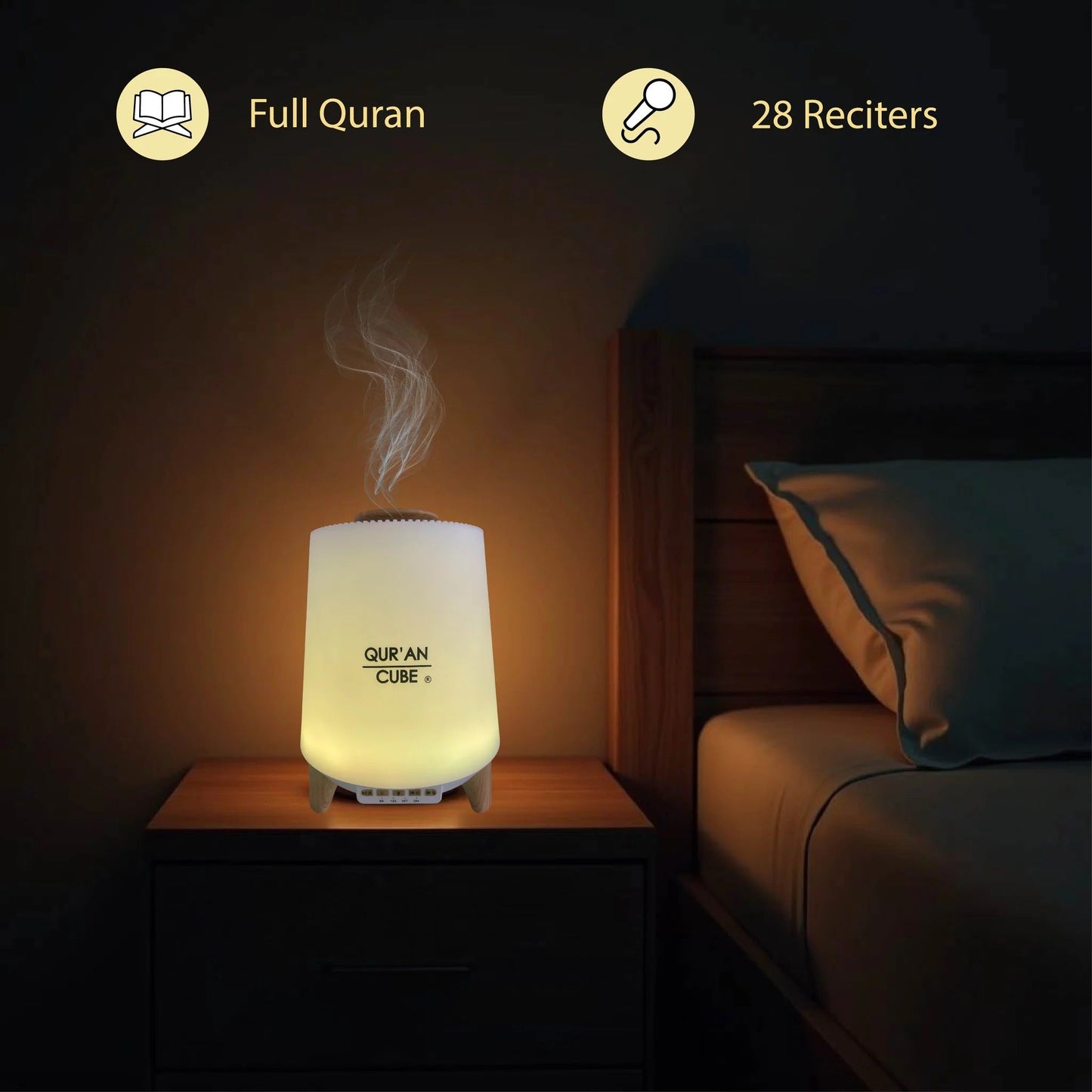 Quran Cube Aroma Diffuser with Quran Speaker – LED Humidifier with Nasheeds Audio  Aromique