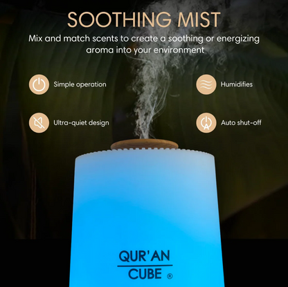 Quran Cube Aroma Diffuser with Quran Speaker – LED Humidifier with Nasheeds Audio  Aromique