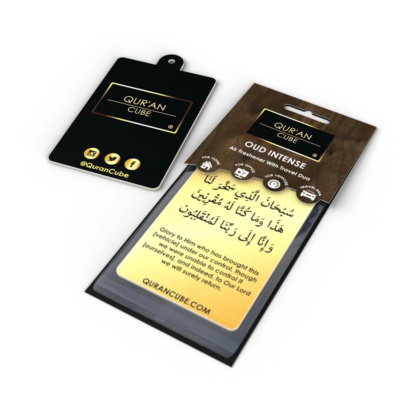 Quran Cube Car Air Freshener – Islamic Scent Card with Safar Dua & Travel Dua  Aromique
