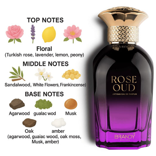 Rose Oud Perfume Eau de Parfum 100ml by Brandy Designs